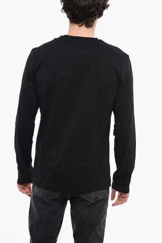 RED TAG Long Sleeve T-DIEGOR-LS-D Crew-Neck T-shirt with Monogram Embroidery