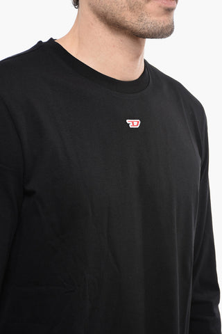 RED TAG Long Sleeve T-DIEGOR-LS-D Crew-Neck T-shirt with Monogram Embroidery