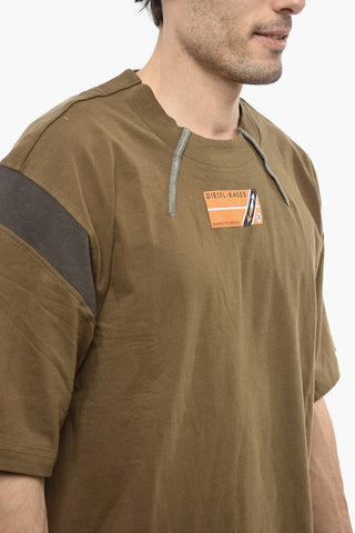 Oversized Crew-Neck T-BEST T-shirt with Contrast Details