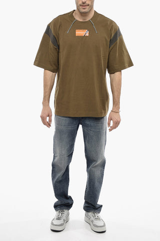 Oversized Crew-Neck T-BEST T-shirt with Contrast Details