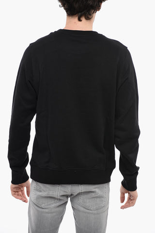 Crew-Neck Cotton S-GINN-E9 Sweatshirt With Burning Effect Print