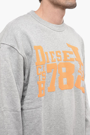 Sweatshirt mit Rundhalsausschnitt S-MACS-G2 aus aufgerauter Baumwolle mit kontrastierendem Maxi-Logo