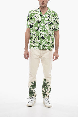 Floral Printed Shirt with Lapel Collar