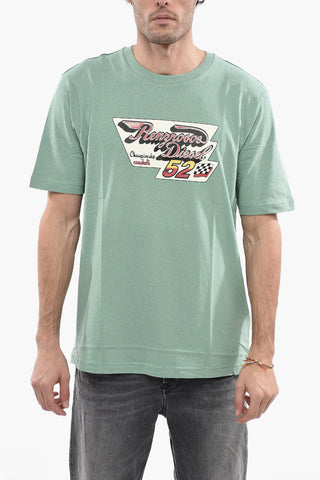 Crew-Neck Cotto T-JUST-C15 T-shirt With Front Maxi Print