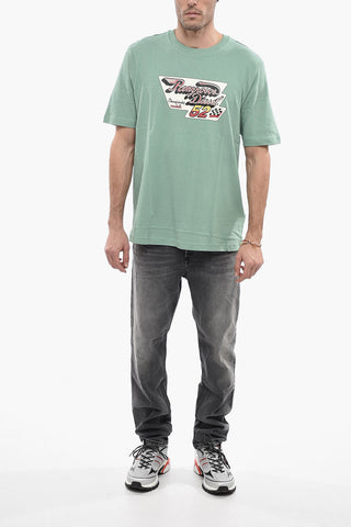 Crew-Neck Cotto T-JUST-C15 T-shirt With Front Maxi Print