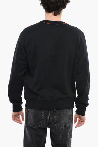 Felpa girocollo S-GINN-E2 n Cotone con Logo a Toppa