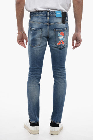 ONE LIFE ONE PLANET Jeans Distressed THE SMURFS con Applicazioni 14cm