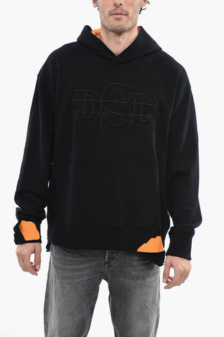 Hoodie Sweatshirt S-MACROT Vintage Effect with Maxi Terry Logo