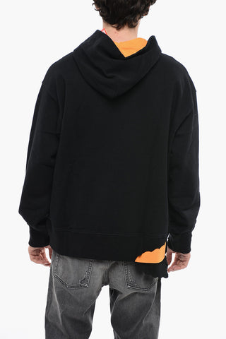 Hoodie Sweatshirt S-MACROT Vintage Effect with Maxi Terry Logo