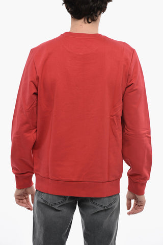 Brushed Cotton S-GINN-K25 Crew-neck Sweatshirt with Front Print