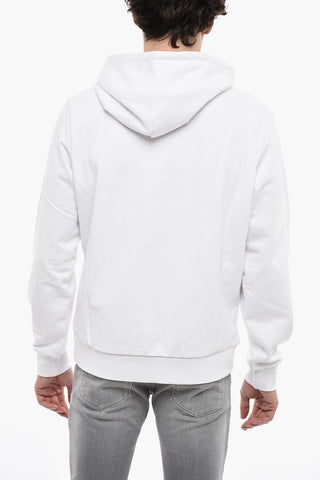 Felpa Hoodie S-GINN-HOOD-K31 in Tinta Unita con Logo a Contrasto