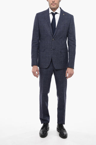 CC COLLECTION District Check RESET Flax Blend Suit