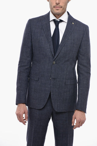 CC COLLECTION District Check RESET Flax Blend Suit