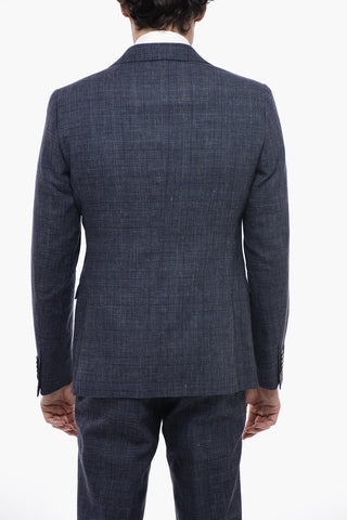 CC COLLECTION District Check RESET Flax Blend Suit