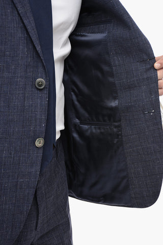 CC COLLECTION District Check RESET Flax Blend Suit