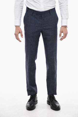 CC COLLECTION District Check RESET Flax Blend Suit
