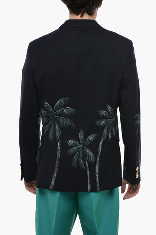 Blazer Doppiopetto con Stampa Palme