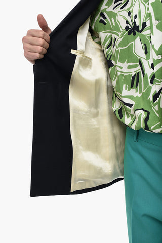 Blazer Doppiopetto con Stampa Palme