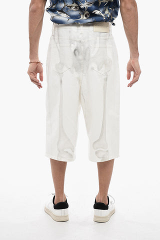 BODYSCAN Denim Shorts with Logo Patch