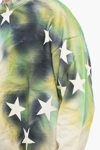 Felpa in Cotone Garzato SPRAYED STARS con Stampa