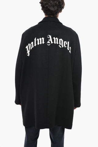 Wool Blend Coat with Back Printed Logo