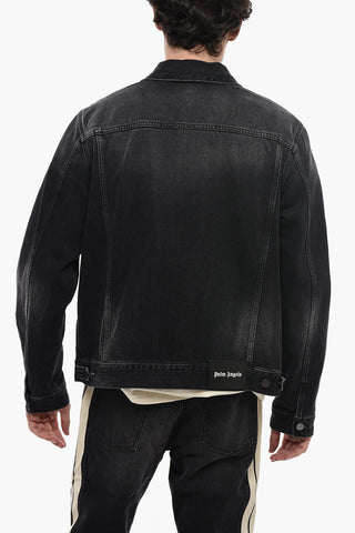 Giubbotto in Denim con Righe Laterali