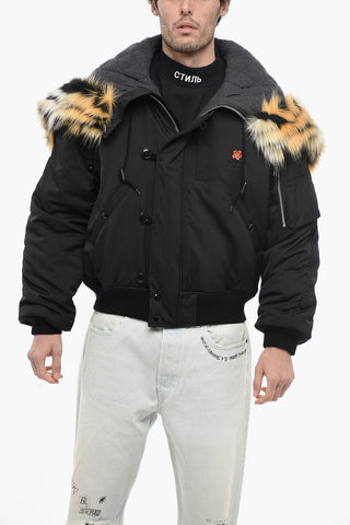 Bomber Drop Shoulder Con Ecopelliccia