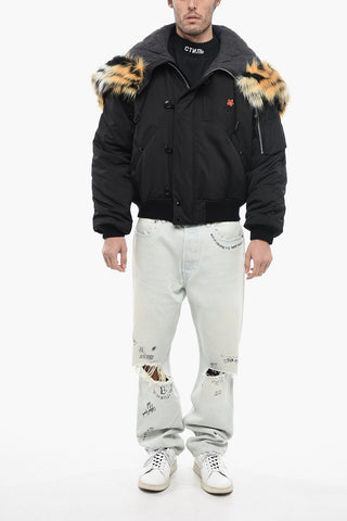 Bomber Drop Shoulder Con Ecopelliccia