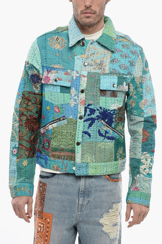 Patchwork Lightweight Jacket with Double Breast Pocket