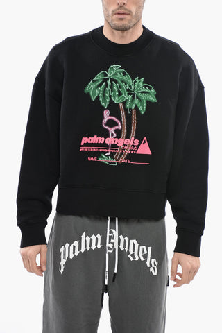 Crew-Neck Oversized Sweatshirt with Embossed Logo