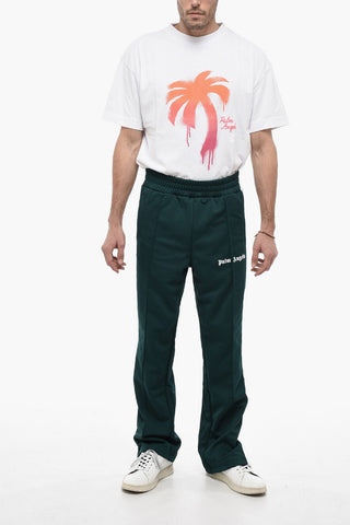 Track Pants with Contrasting side Bands and Ankle Zip