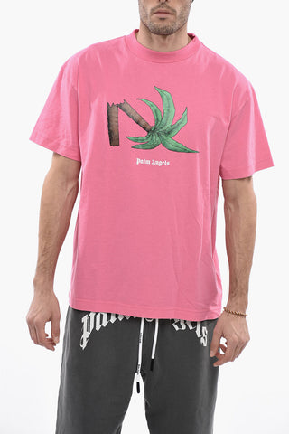 T-shirt Girocollo con Maxi Stampa Frontale