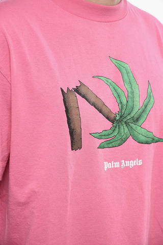 T-shirt Girocollo con Maxi Stampa Frontale