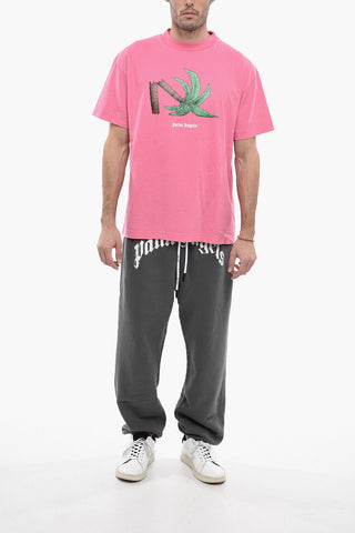 T-shirt Girocollo con Maxi Stampa Frontale