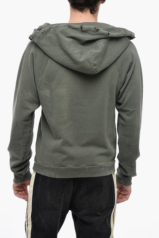 BEAR Hoodie Sweatshirt with Distressed Effect