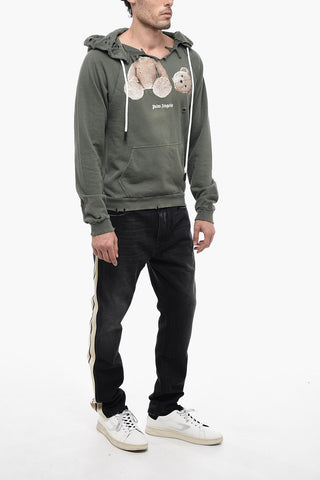 BEAR Hoodie Sweatshirt with Distressed Effect