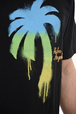 Crewneck T-Shirt with Maxi Spray Print