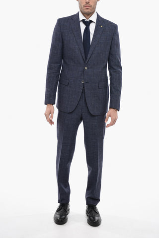 CC COLLECTION Abito in Misto Lino con Motivo District Check