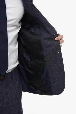 CC COLLECTION Abito in Misto Lino con Motivo District Check