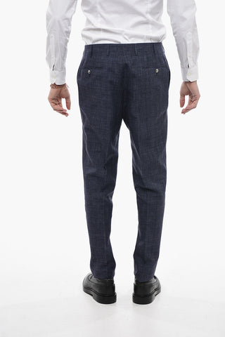 CC COLLECTION Abito in Misto Lino con Motivo District Check