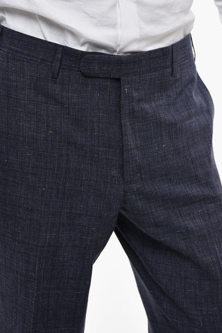 CC COLLECTION Abito in Misto Lino con Motivo District Check
