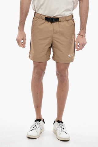 HUMAN MADE Shorts with Contrasting Side Bands and Industrial Belt