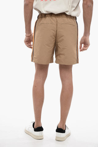 HUMAN MADE Shorts with Contrasting Side Bands and Industrial Belt