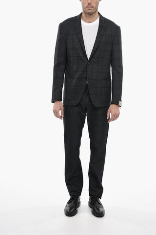 Wool GATE Blazer with Windowpane Check Pattern