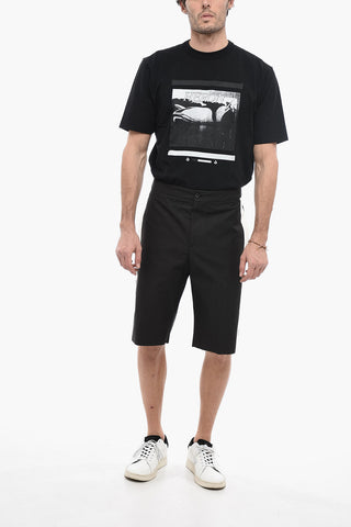 4 Pocket Cotton Shorts with Side Contrasting Bands