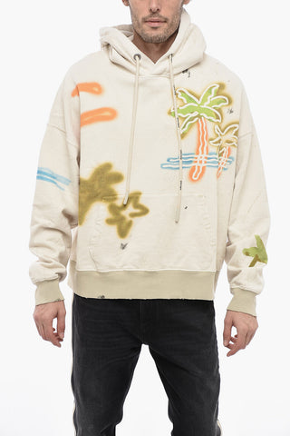 Vintage Effect Hoodie with Print