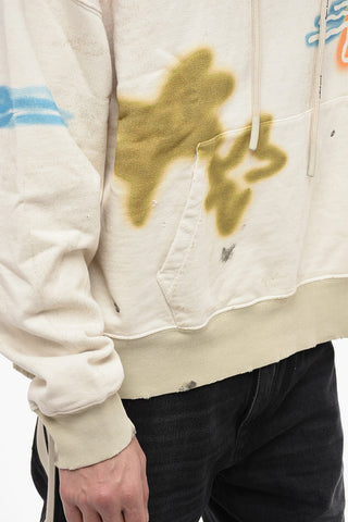 Vintage Effect Hoodie with Print