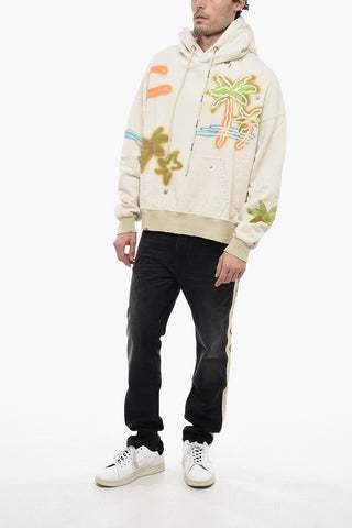 Vintage Effect Hoodie with Print