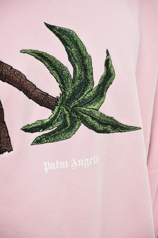 Solid Color Crew-Neck Sweatshirt with Frontal-Embroidery