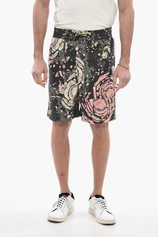 Tie Dye Cotton BAKINO Shorts with Elastic Waistband